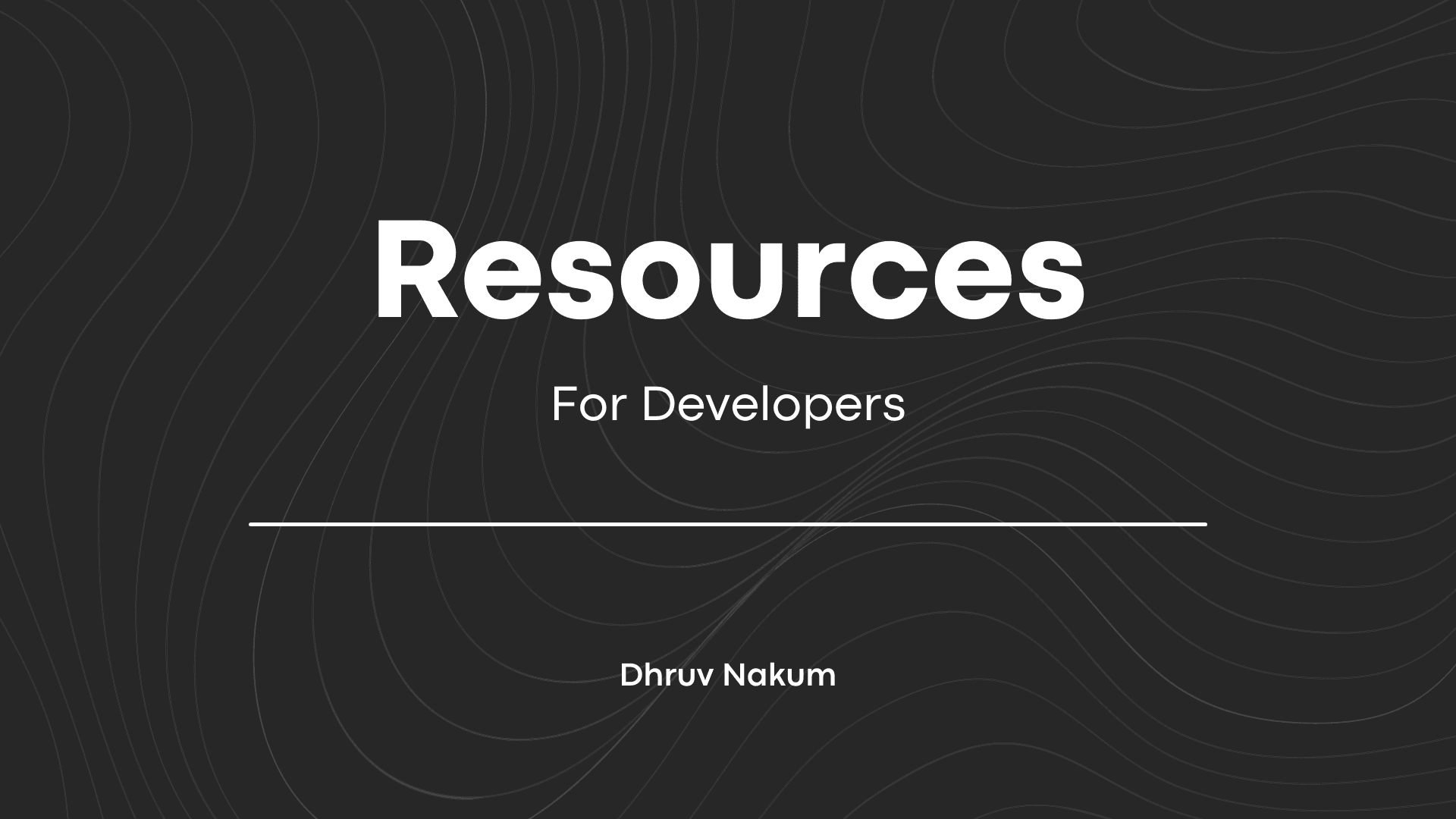 Resources For Developers